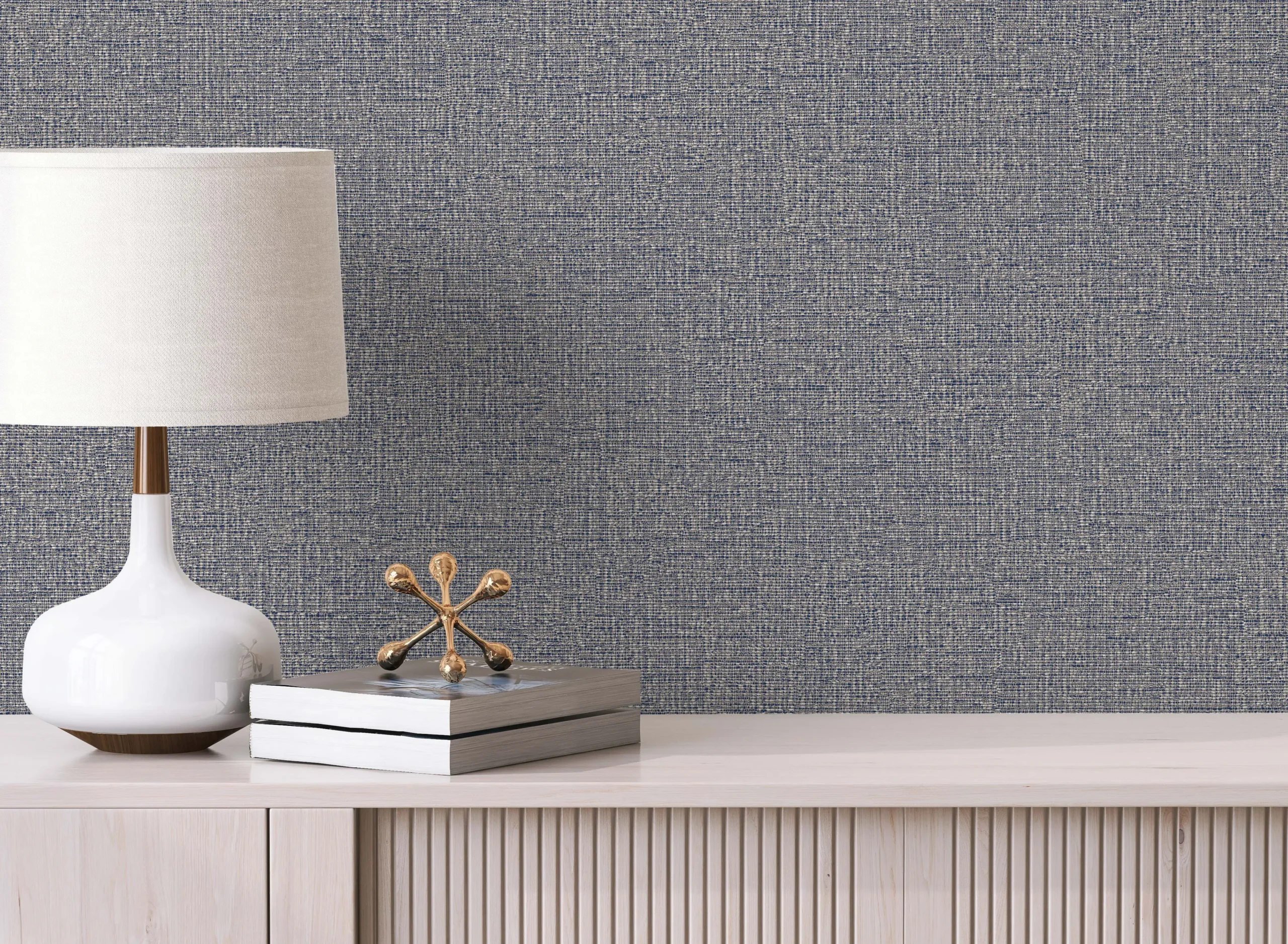 Gray Embossed Wallpaper – Natural Glittering (24110-4)